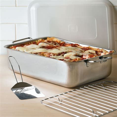 extra large stainless lasagna pan.